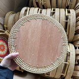 RATTAN WOVEN STORAGE BASKET ROUND TRAY_CWMM4536