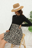 Stylish Crew Neck Leopard Print Slim-Fit Dress