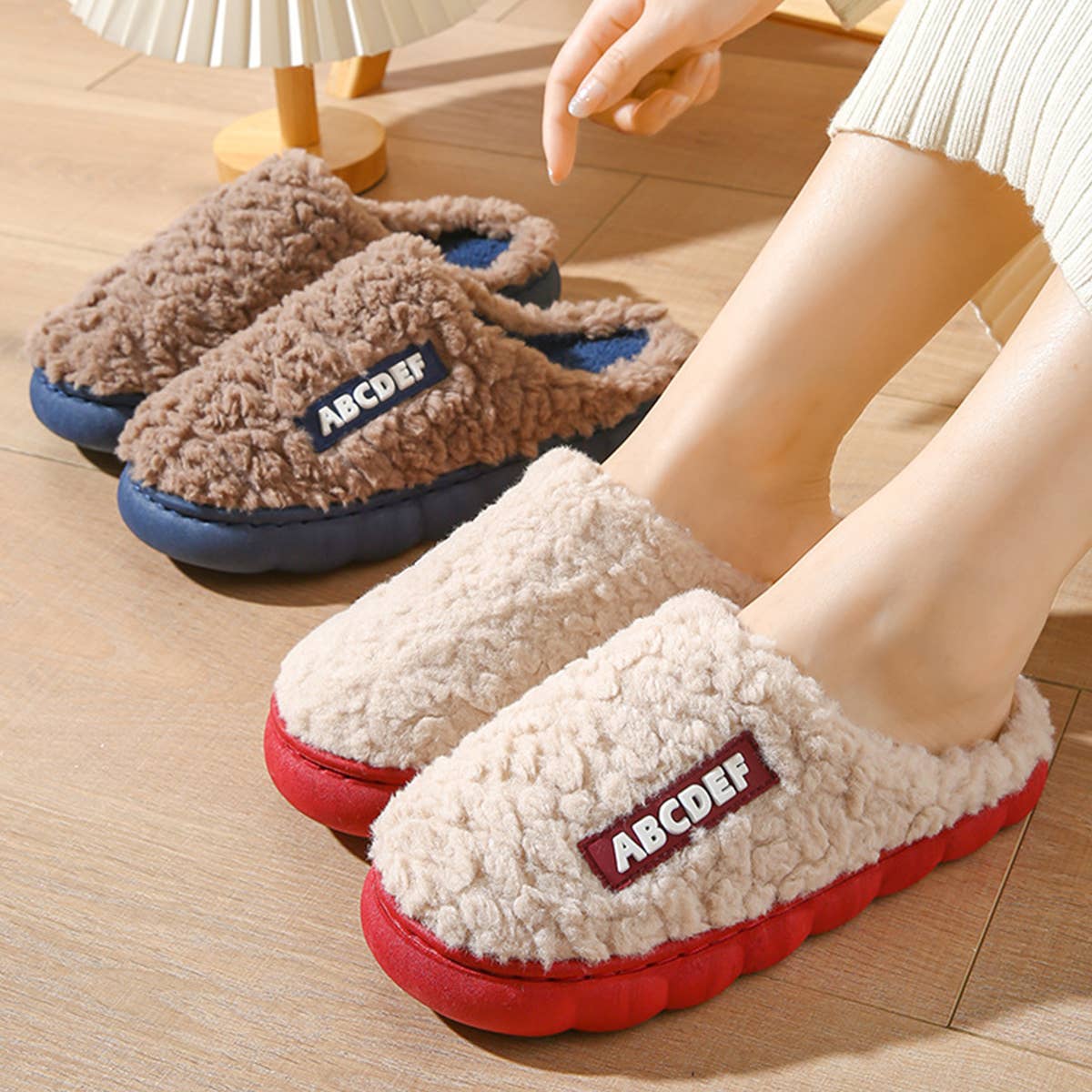 HOUSEHOLD NON SLIP LETTER WARM COTTON SLIPPERS_CWSHS0318