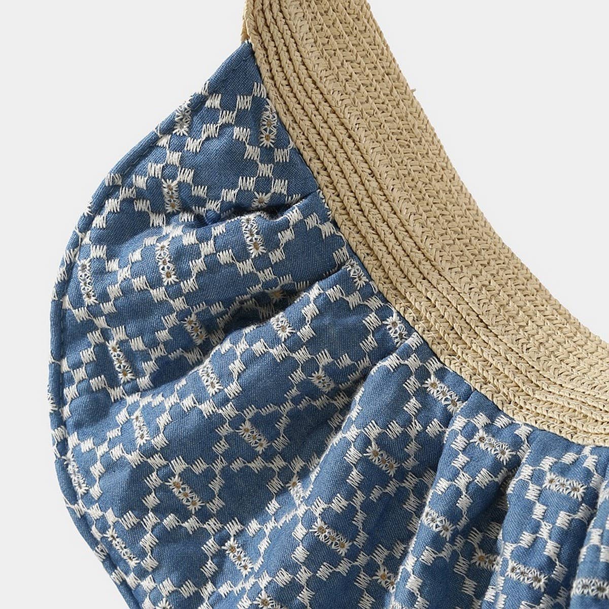 SUMMER STRAW REVERSIBLE VISOR HAT WIDE BRIM CAP_CWAH3298