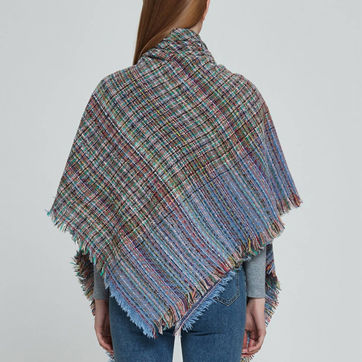 PLAID CIRCLE SCARF FALL WINTER WOVEN WRAP_CWASC0156