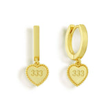 Trendy Number Heart Lace Gold Plated Earrings