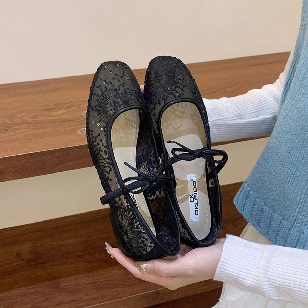 FAIRY STYLE FRENCH MESH BREATHABLE MARY JANES_CWSHF0143