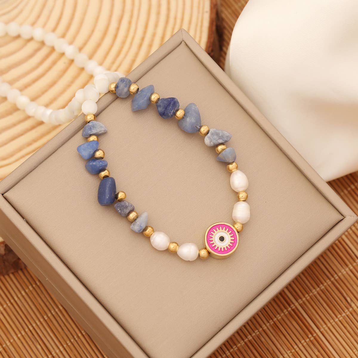 FASHION EYE PENDANT NATURAL STONE NECKLACE_CWAJE0651