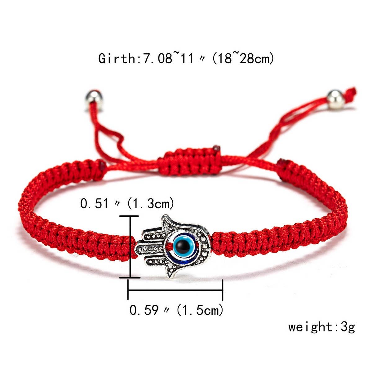 Cwaje2556_Blue Eye Evil Eye Red String Bracelet