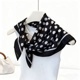 Geometric Polka Dot Herringbone Silk Scarf_Cwasc03313