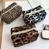 Leopard Corduroy Makeup Baglarge Travel Wash Pouch_Cuab00763