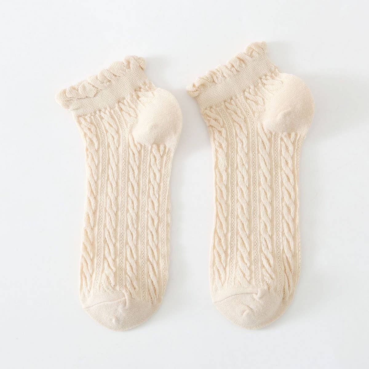 Twisted Fashion Cotton Lace Socks For Women_Cwms2006