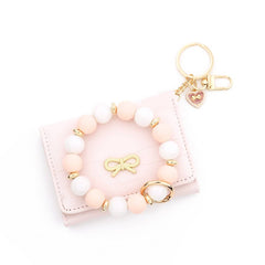 BUTTERFLY CARD WALLET WITH HEART BEAD KEYCHAIN_CWAB4969
