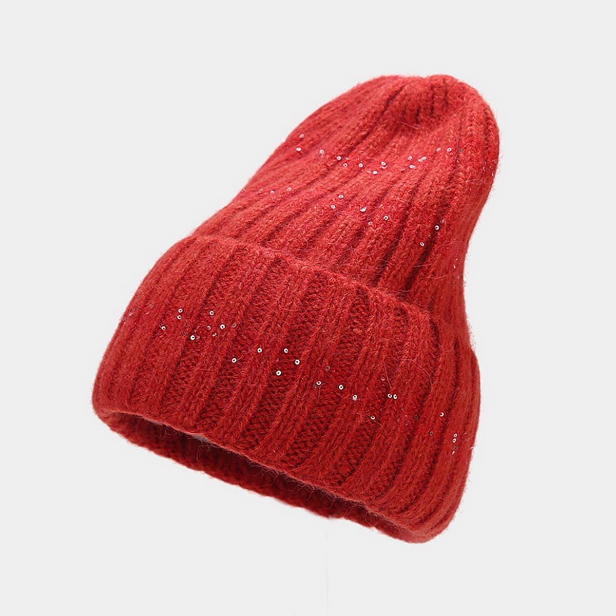 OUTDOOR COLD PROOF CURLED SEQUINED KNITTED HAT_CWAH1604