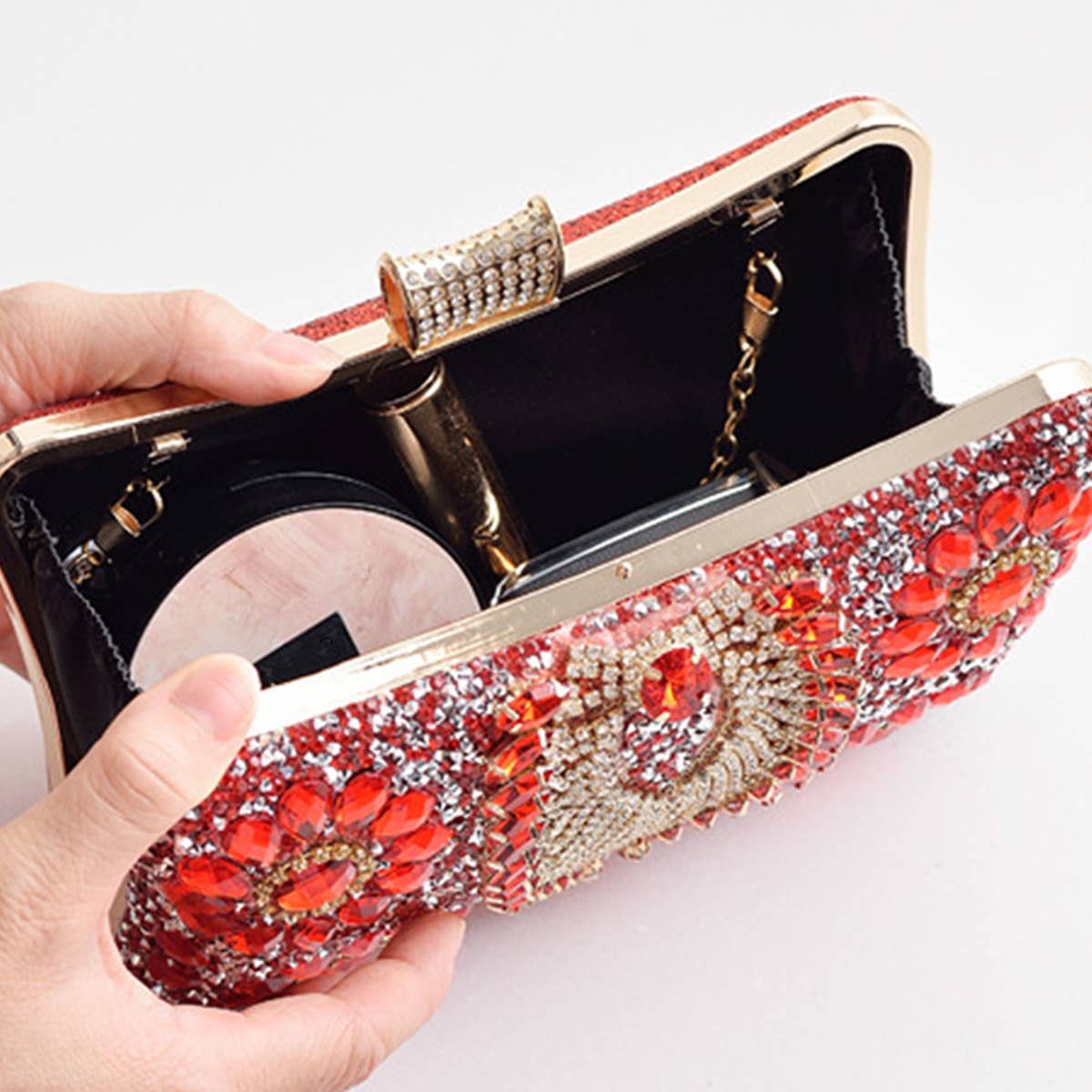 Women Dinner Chain One-Shouler Diamond Bag_Cwab0597