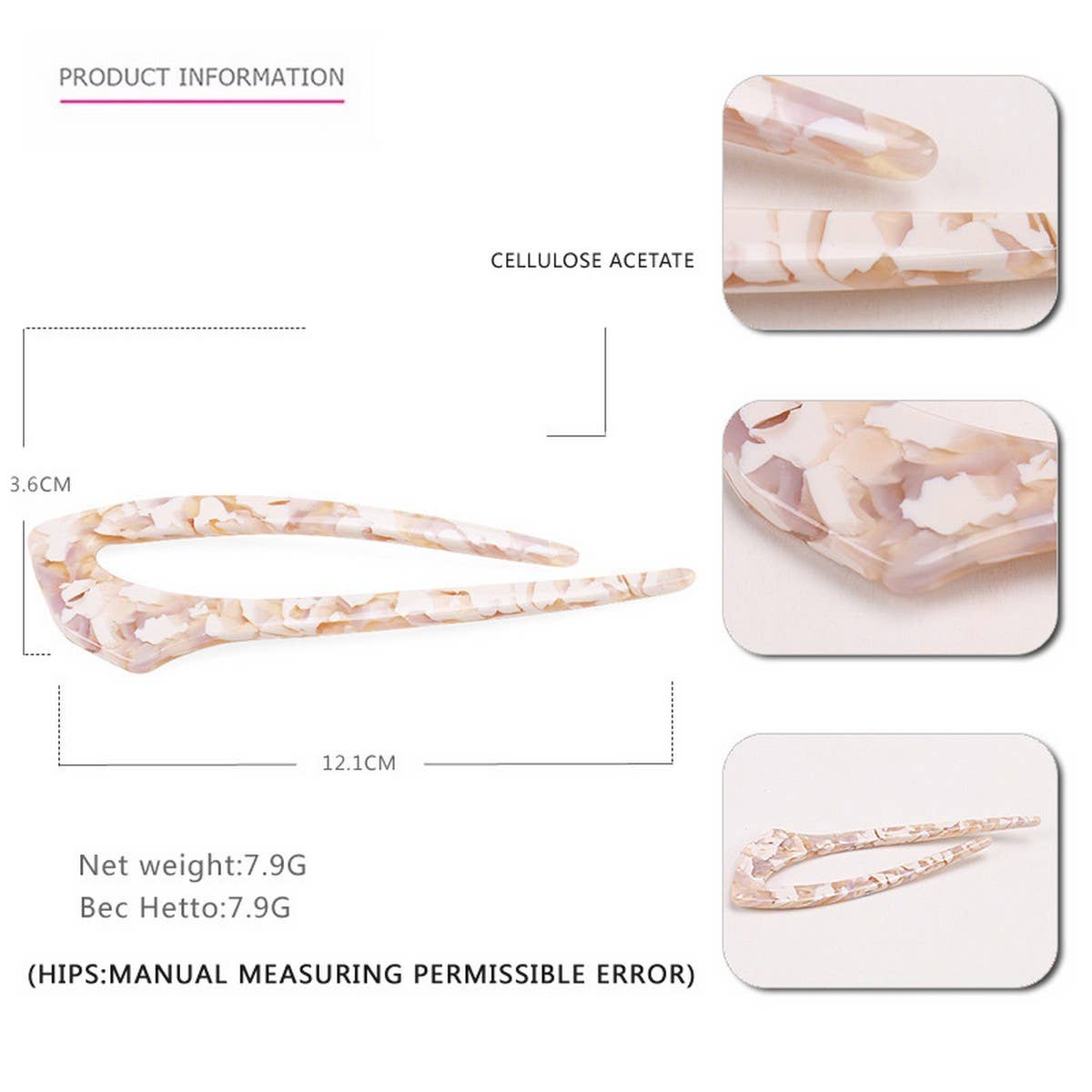 BALL HAIR STYLING FIXER LEOPARD PRINT USHAPED CLIP_CWAHA4213