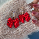 CHRISTMAS BOW RED SERIES EARRINGS_CWAJE2389