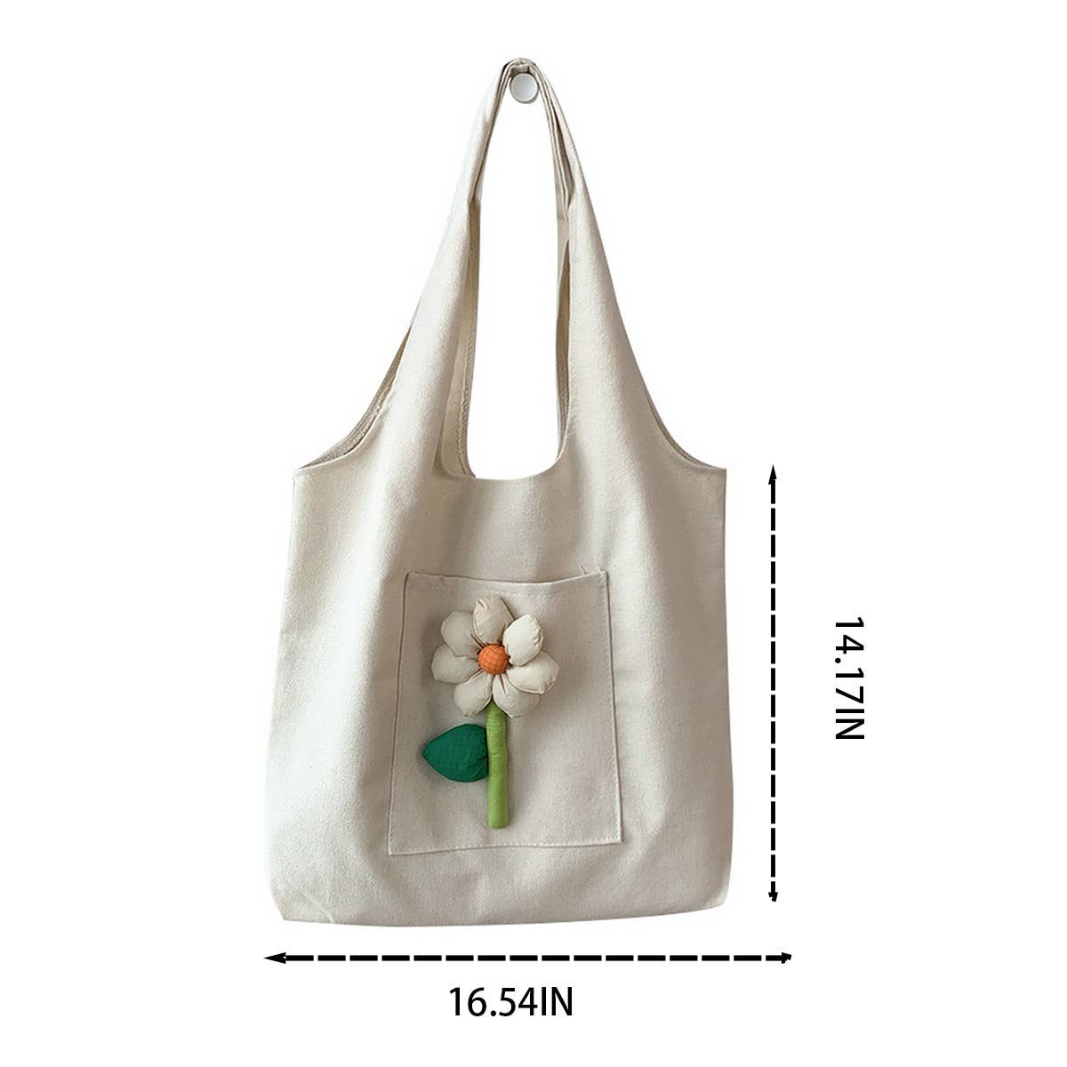 Tote Bag Canvas Featuring Delicate Floral Design _Cwab2049