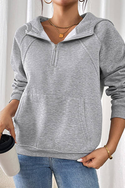 Cwohol0787_Solid Color Thickened Hooded Sweatshirt