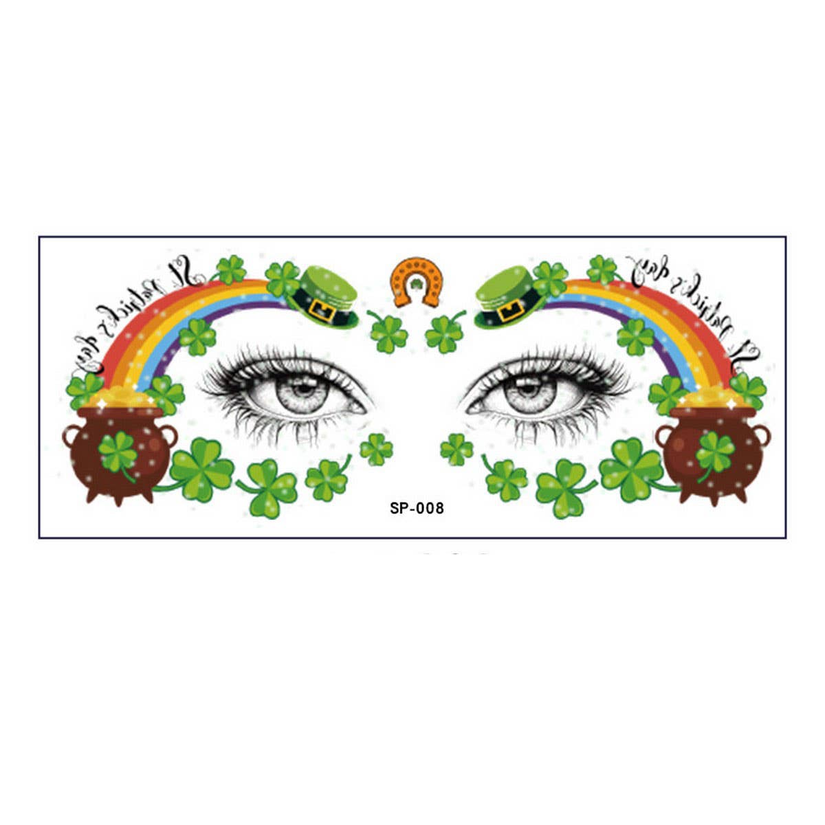 LUCKY CLOVER FACE STICKERS WATERPROOF TATTOOS_CWMM8373