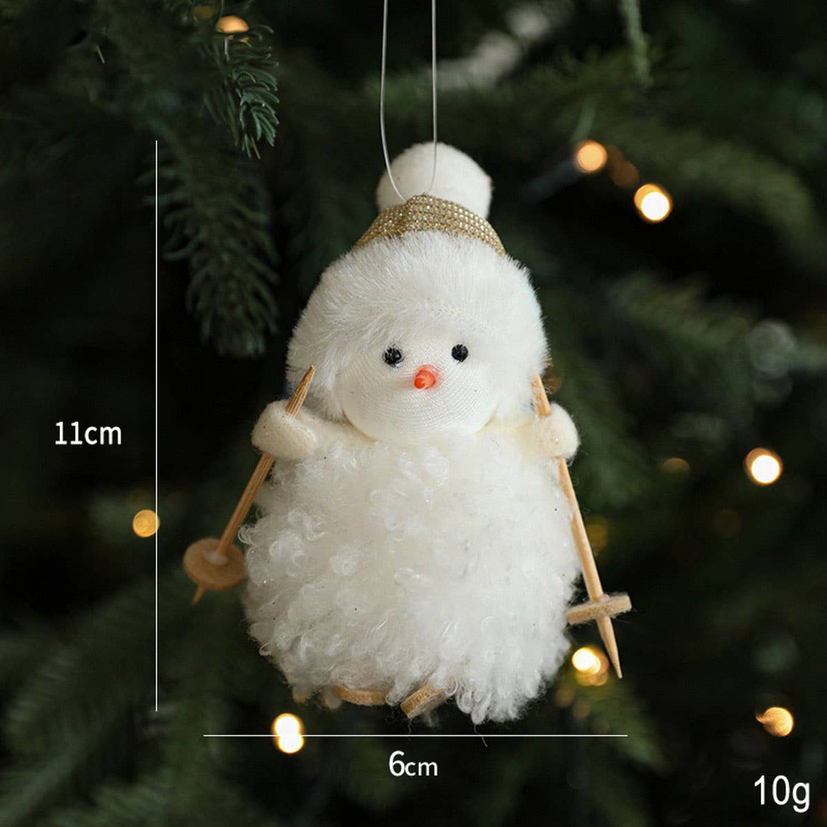 White Plush Doll Xmas Tree Cute Hanging Decor_Cwmm9678