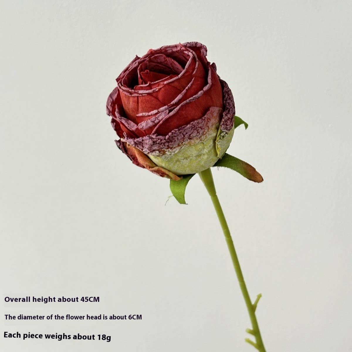 Vintage Burnt Edge Rose Faux Flower Bouquet_Cwmm6584