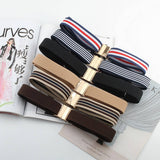 Cwabe0550_Perforation Free Metal Square Buckle Elastic Belt