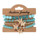 Cwmm10435_Boho Butterfly Crystal Beaded Bracelet Set 4Pcs