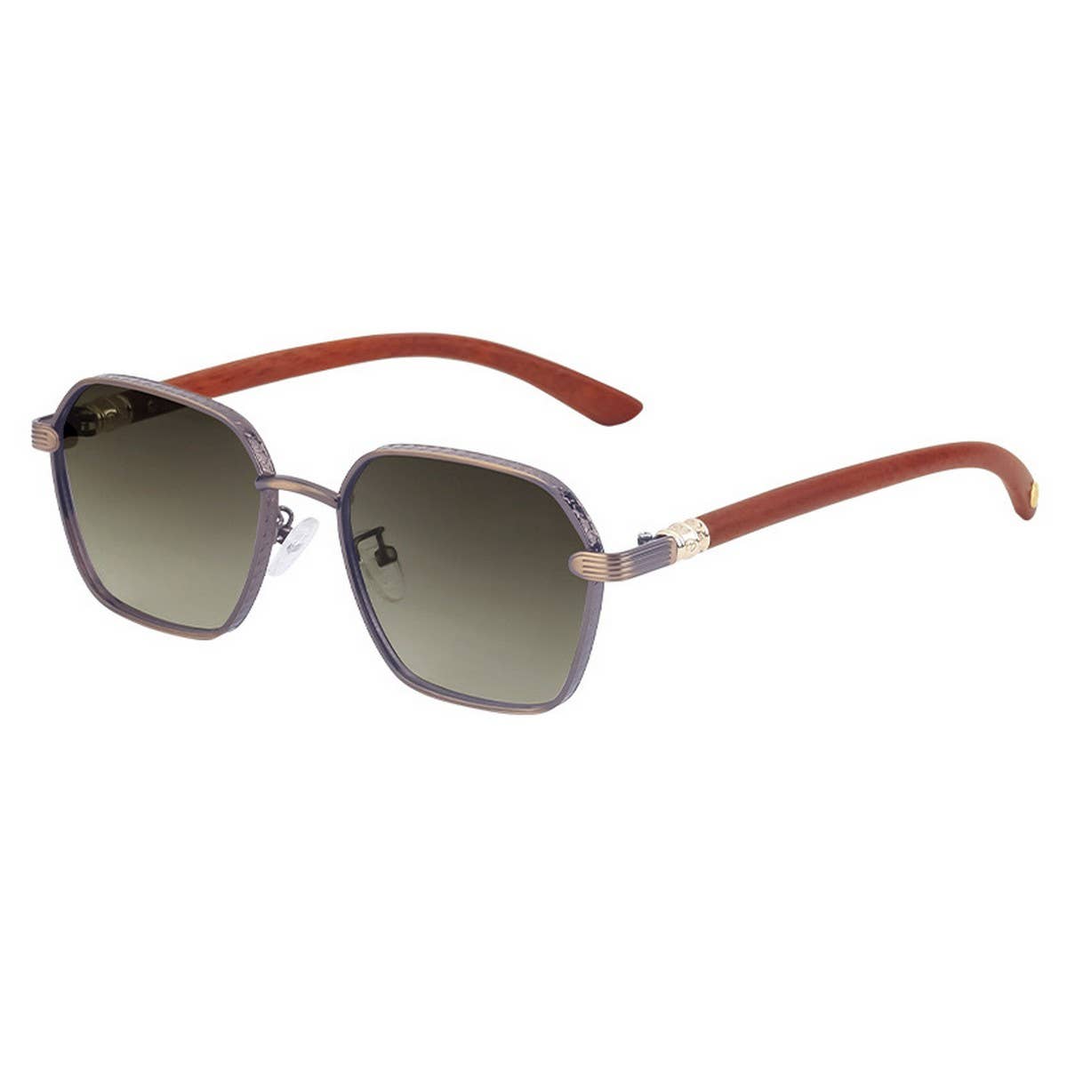 SQUARE FRAME IMITATION WOOD GRAIN TEMPLESUNGLASSES_CWASG0563