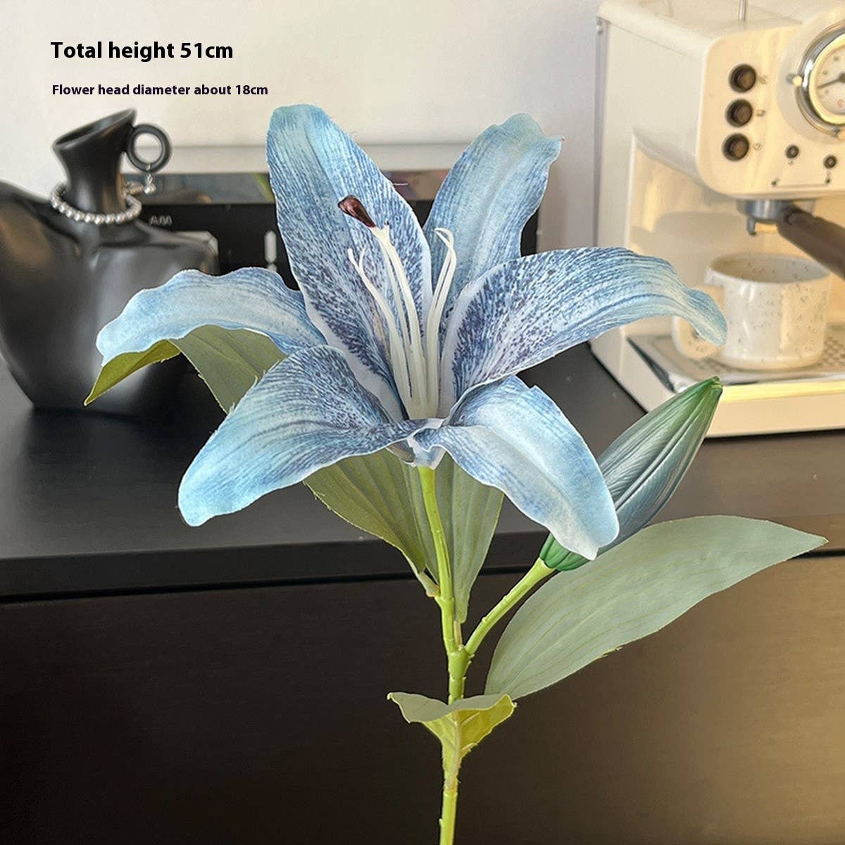 Vintage Autumn Artificial Lily With Bud And Bloom_Cwmm6504