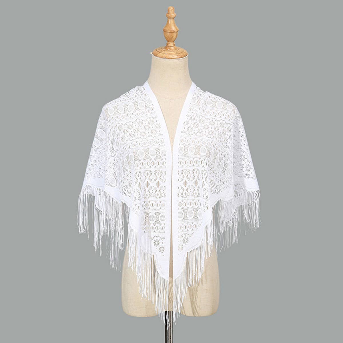 SUMMER WAISTCOAT HOLLOW TASSEL TRIANGLE SHAWL_CWMM1997