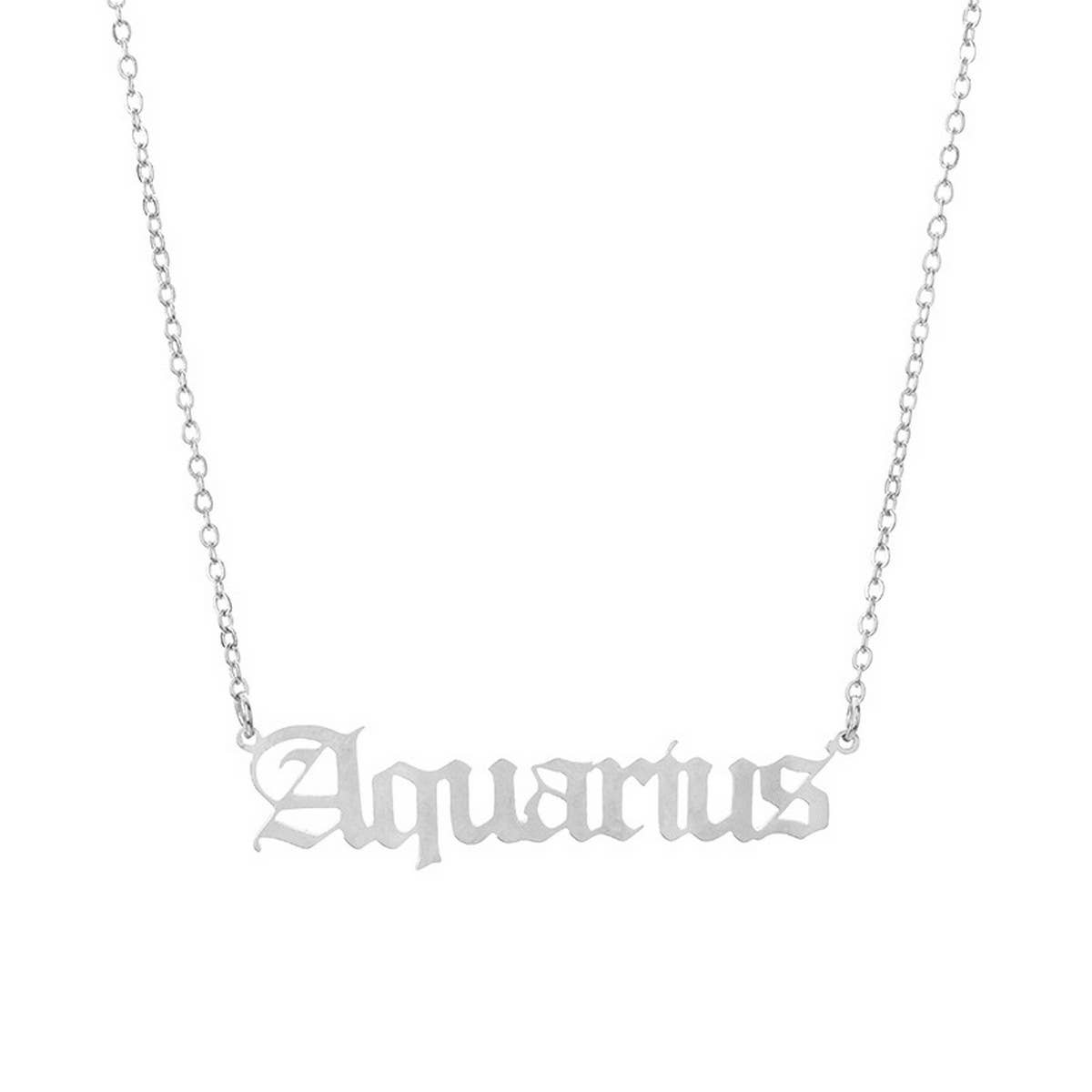 STAINLESS STEEL ZODIAC PENDANT CLAVICLE NECKLACE_CWMM2719