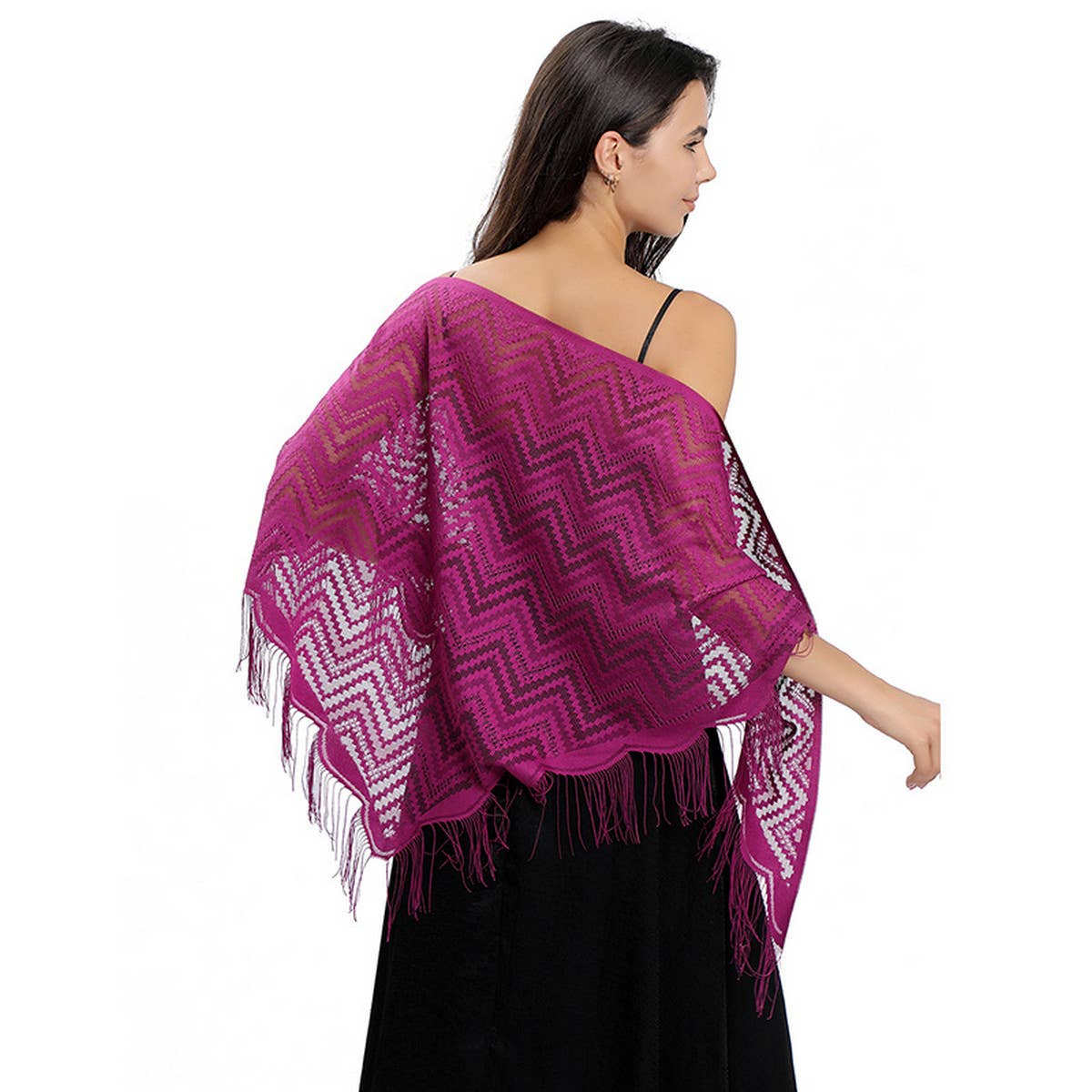 LACE WAVE TRIANGLE SCARF PARTY WRAP FOR WOMEN_CWASC1084