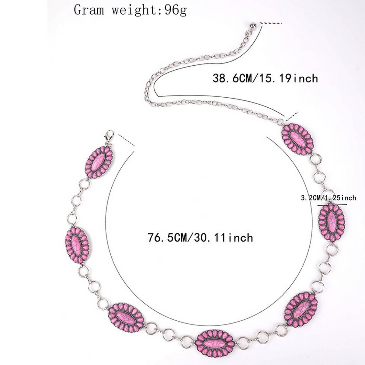 RETRO FLORAL DESIGN WAIST CHAIN_CWABE0622