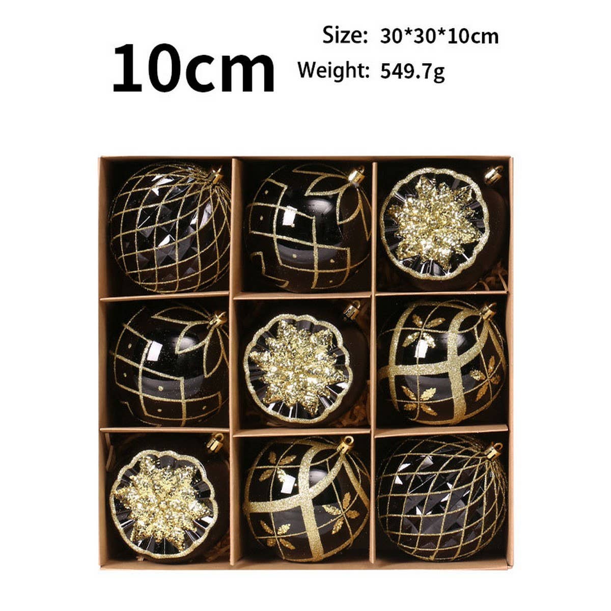 CHRISTMAS ORNAMENTS 10CM PAINTED BALL SET DECOR_CWMM9890