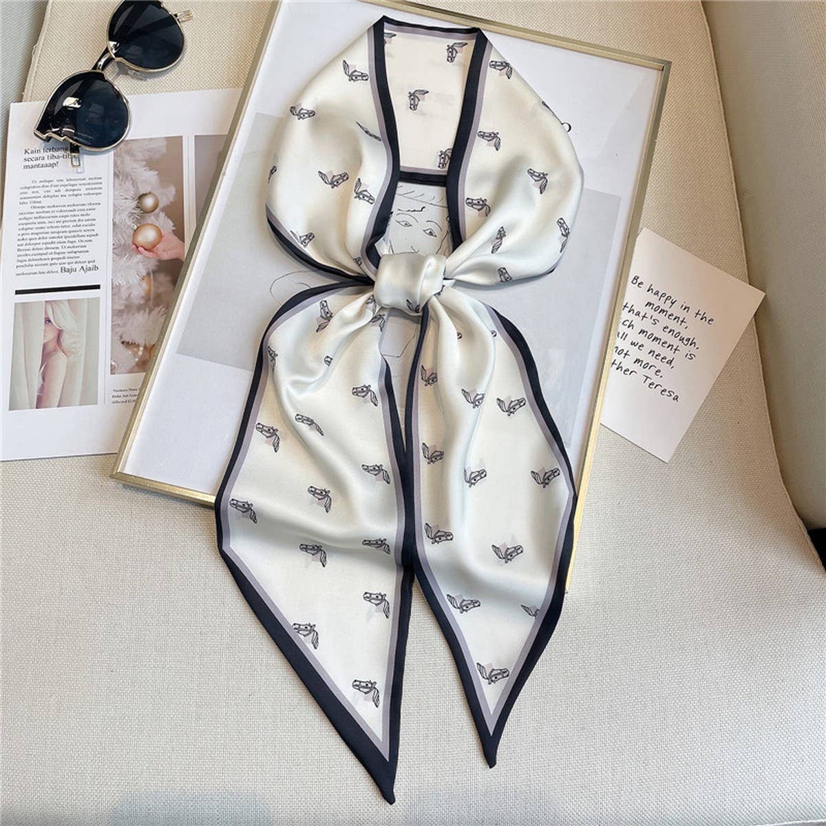 Ribbon Hair Accessories Animal Print Head Scarf_Cwasc1516