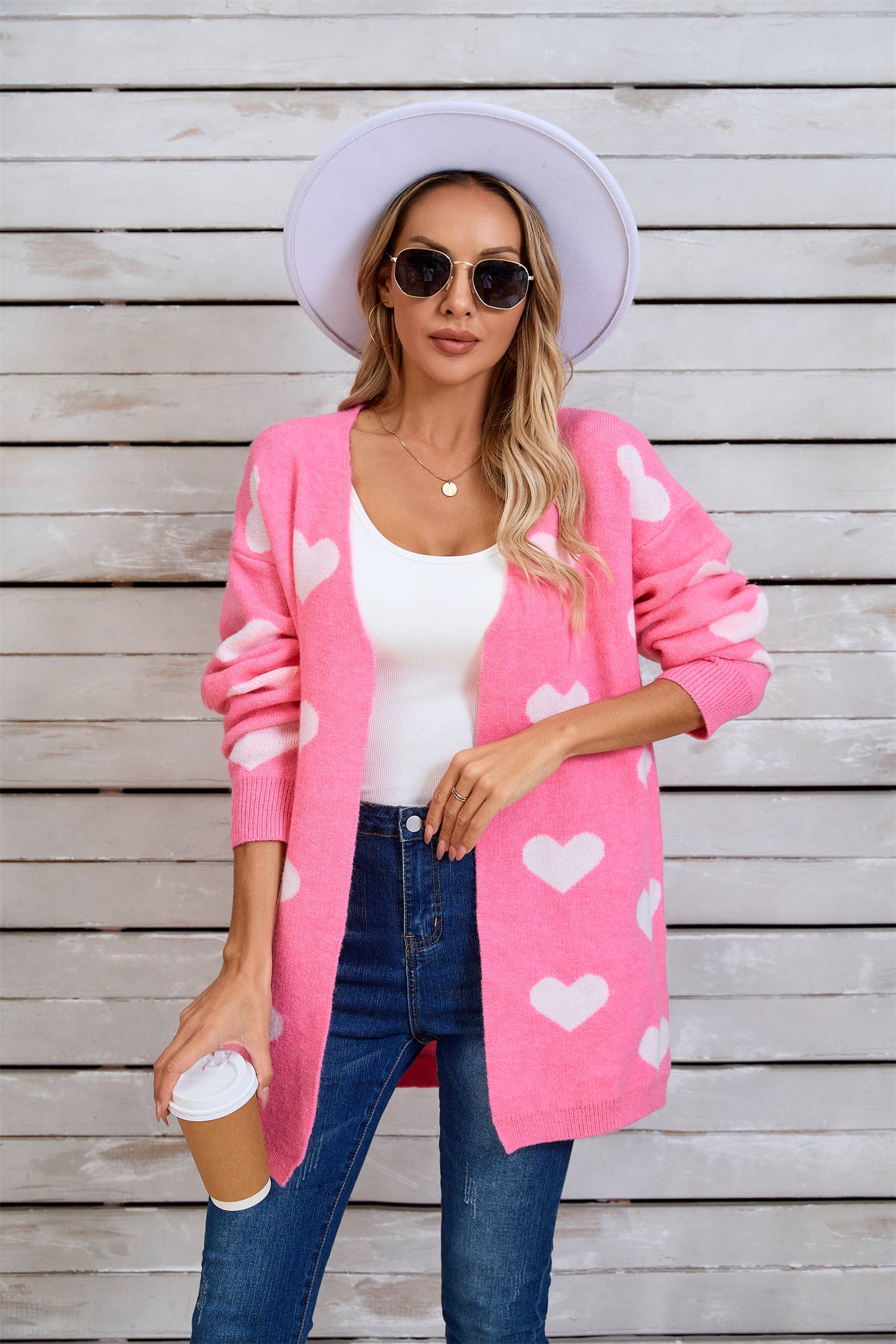 Valentines Day Color Contrast Love Cardigan