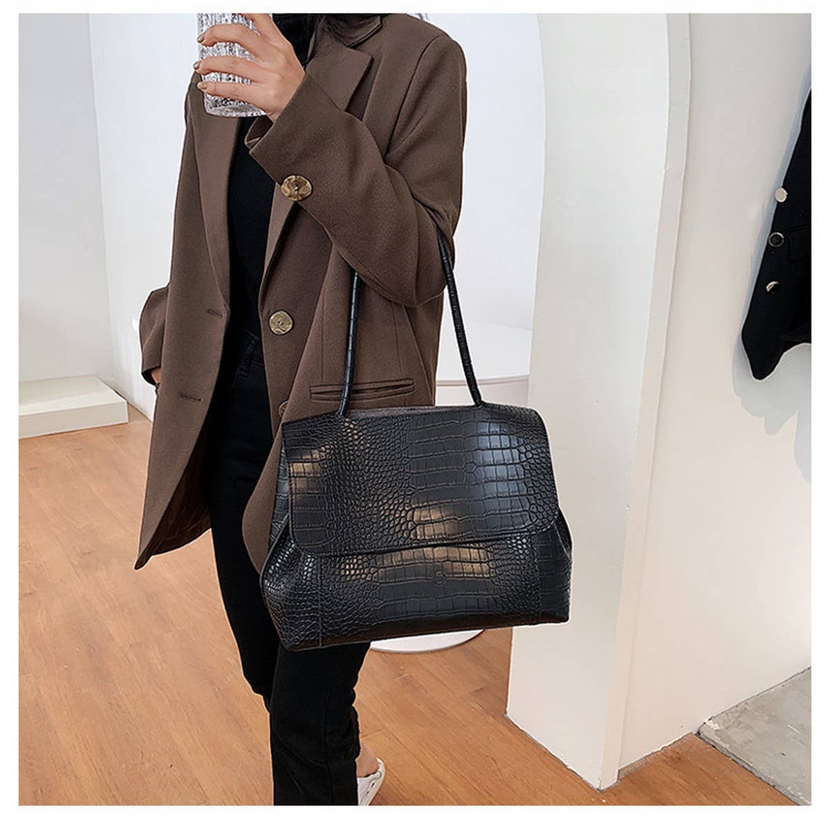 Women Leather Tote Bag Shoulder Bag_Cwab1385