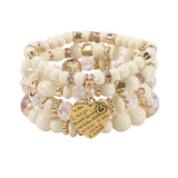 Cwmm10451_Boho Beaded Heart Bracelet Set 4Pcs Elastic