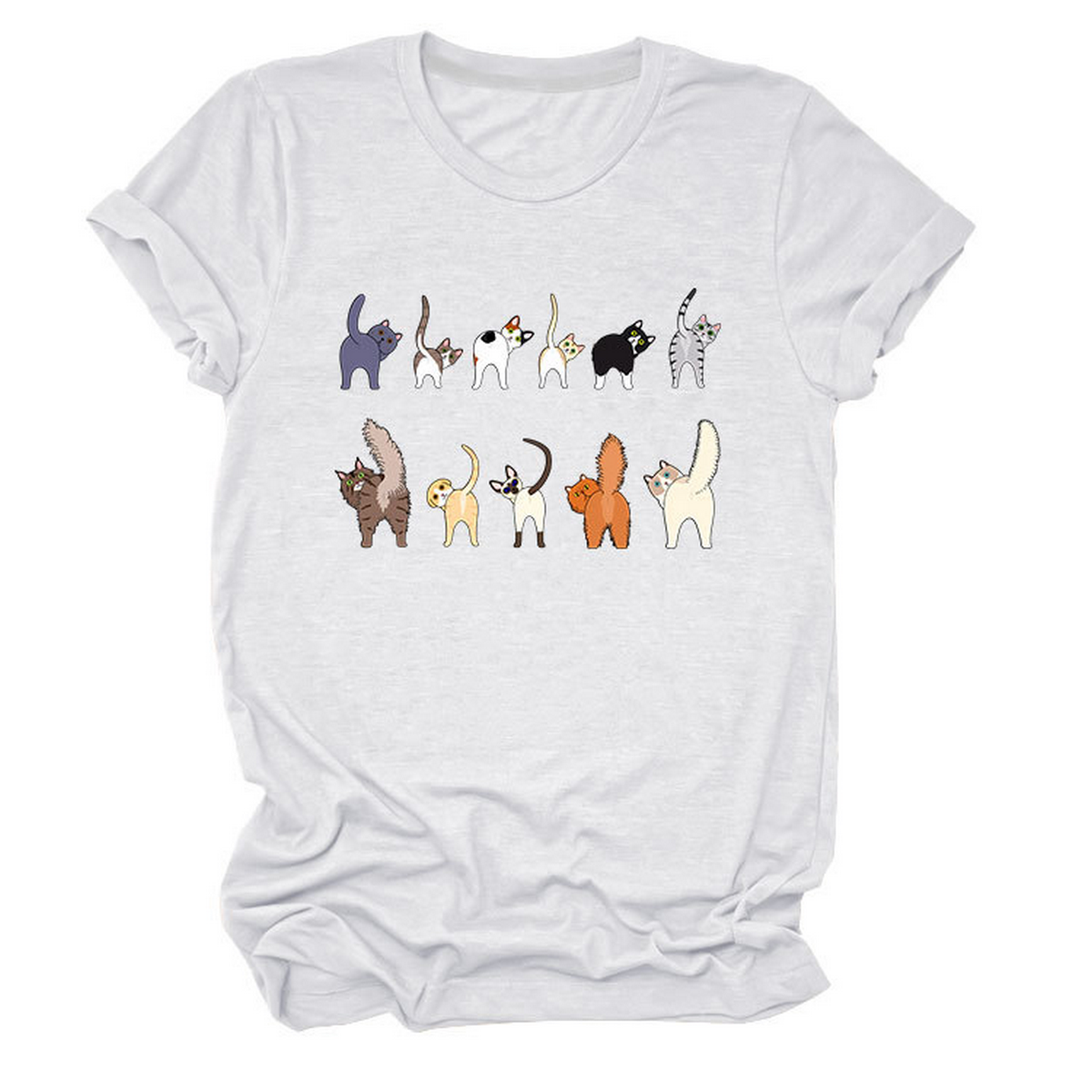 CUTE CAT GRAPHIC TEE 11 CATS TURN AROUND_CWTTS1495