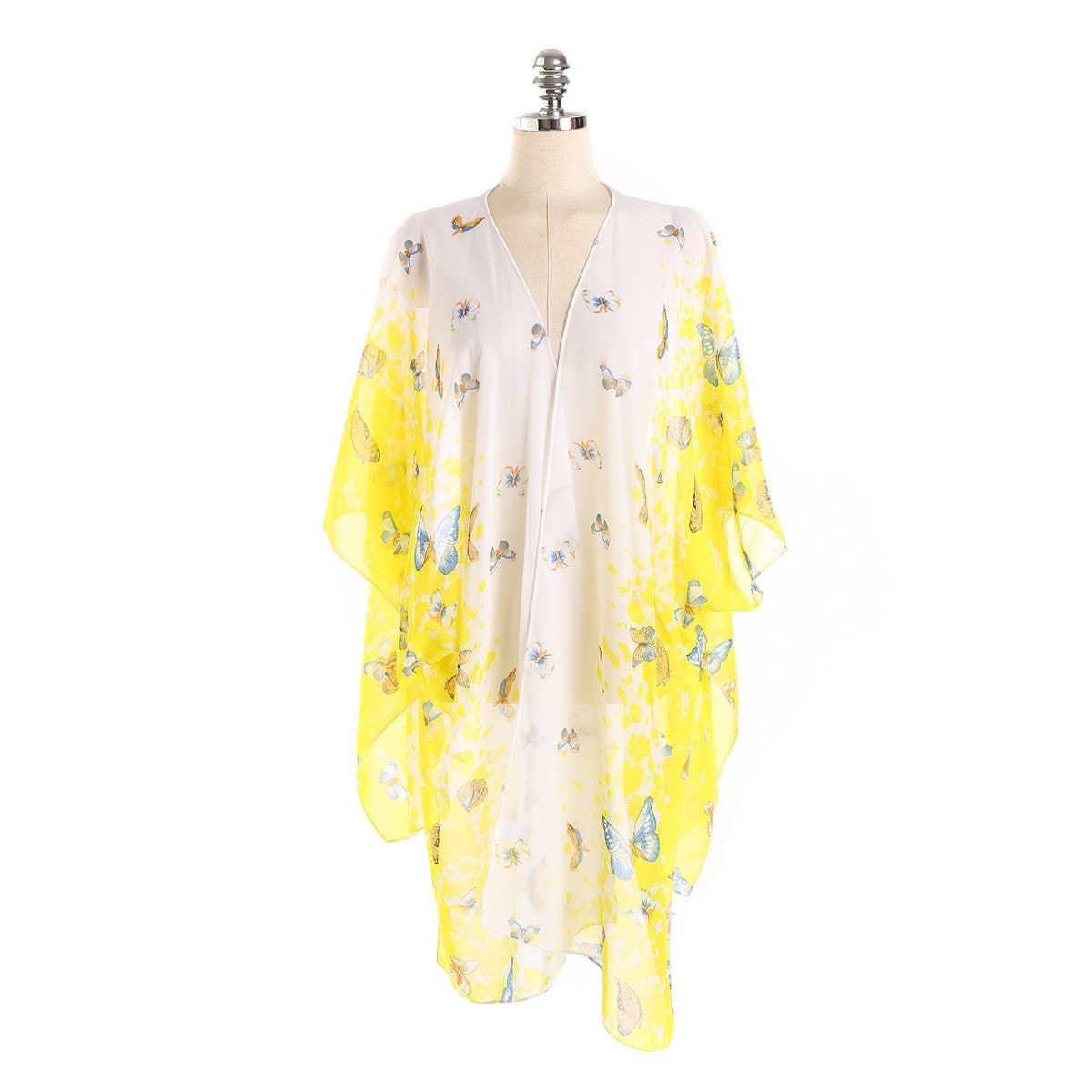 BUTTERFLY PRINT OPEN FRONT KIMONO CARDIGAN_CWASC0791