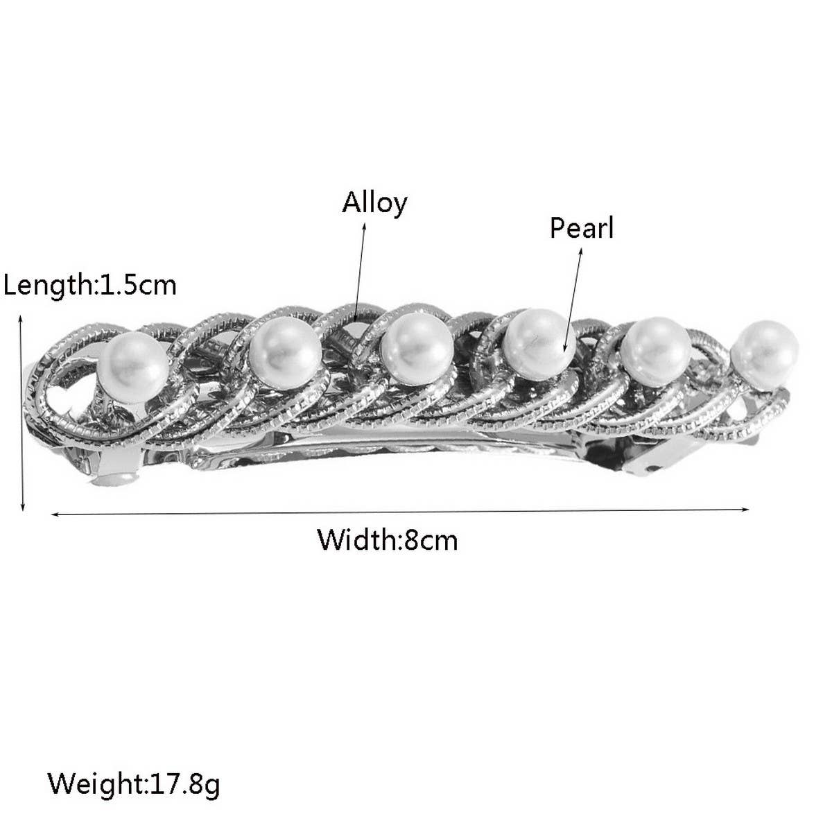 PEARL BOW SPRING HAIR CLIP SWEET ELEGANT_CWAHA6175