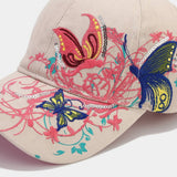 BUTTERFLY EMBROIDERY BASEBALL CAP WOMEN S SUN HAT CWAH1648