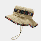 ETHNIC WASHED FISHERMAN HAT FOR OUTDOOR SUN_CWAH3787