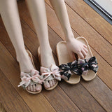 LINEN HOUSE SLIPPERS WITH INK WASH DESIGN_CWSHF0176