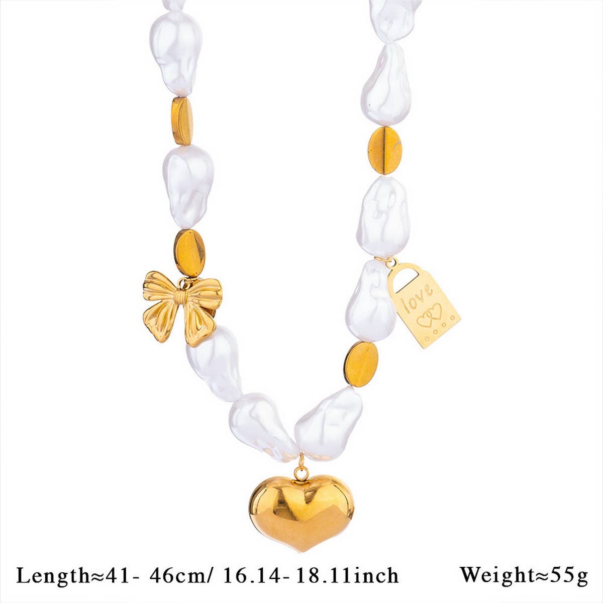 Unique Baroque Turquoise Heart Flower Necklace_Cwmm7535