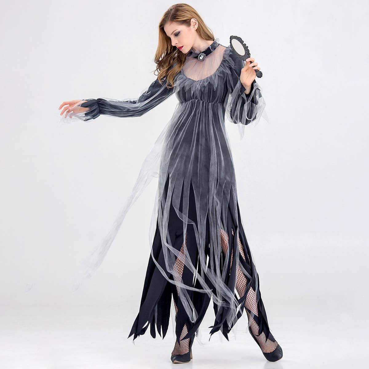 HALLOWEEN HORROR GHOST BRIDE ZOMBIE COSTUME_CWMM1530