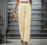 Solid-Colored Casual Loose Casual Pants