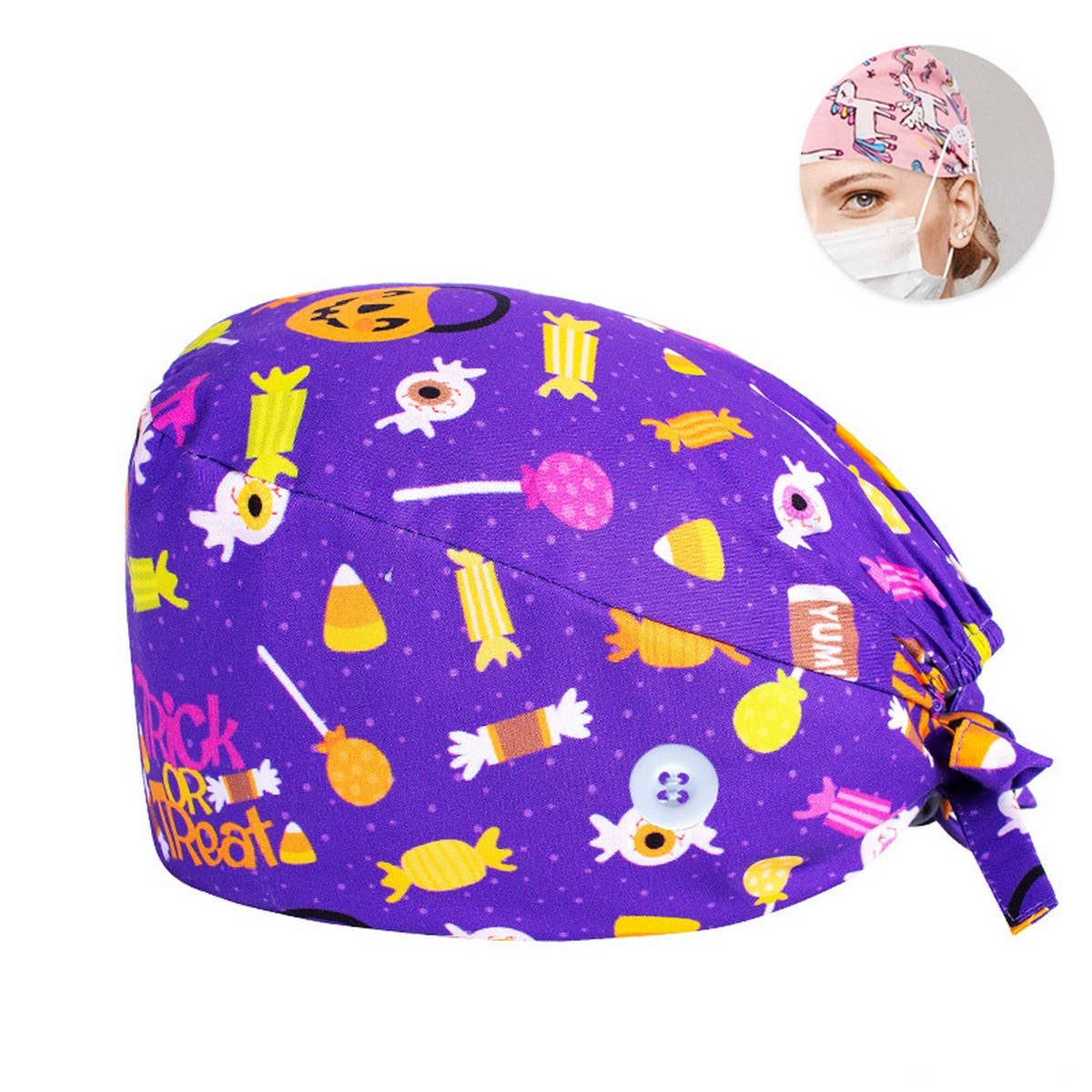 PRINTED SURGICAL CAP SCRUB CAP COTTON NURSE CAP_CWAH3378