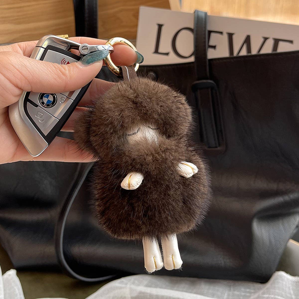 CUTE PLUSH LAMB CAR KEYCHAIN BAG PENDANT GIFT_CWMM2540