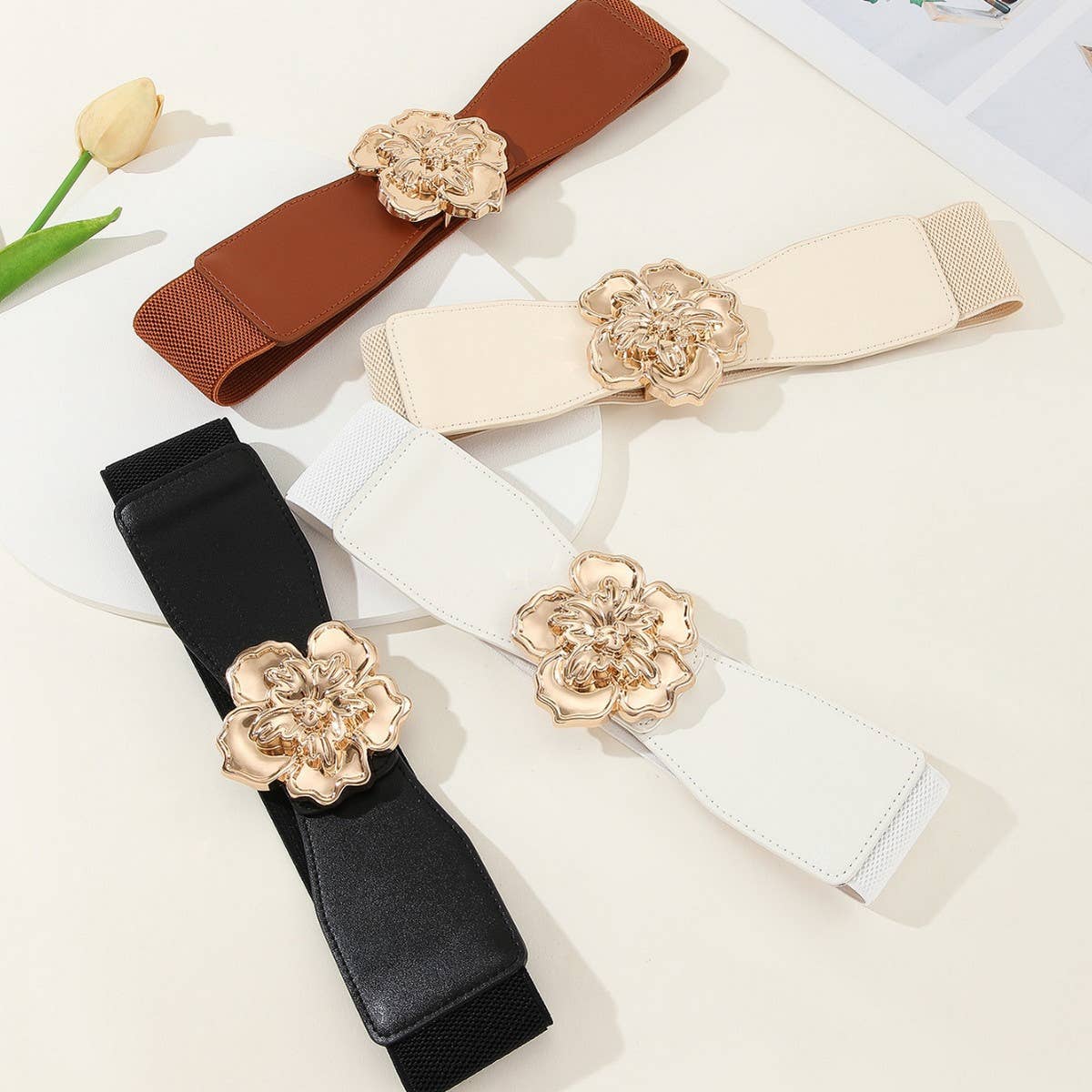 Women Three-Dimensional Flower Waist Belt_Cwabe0229