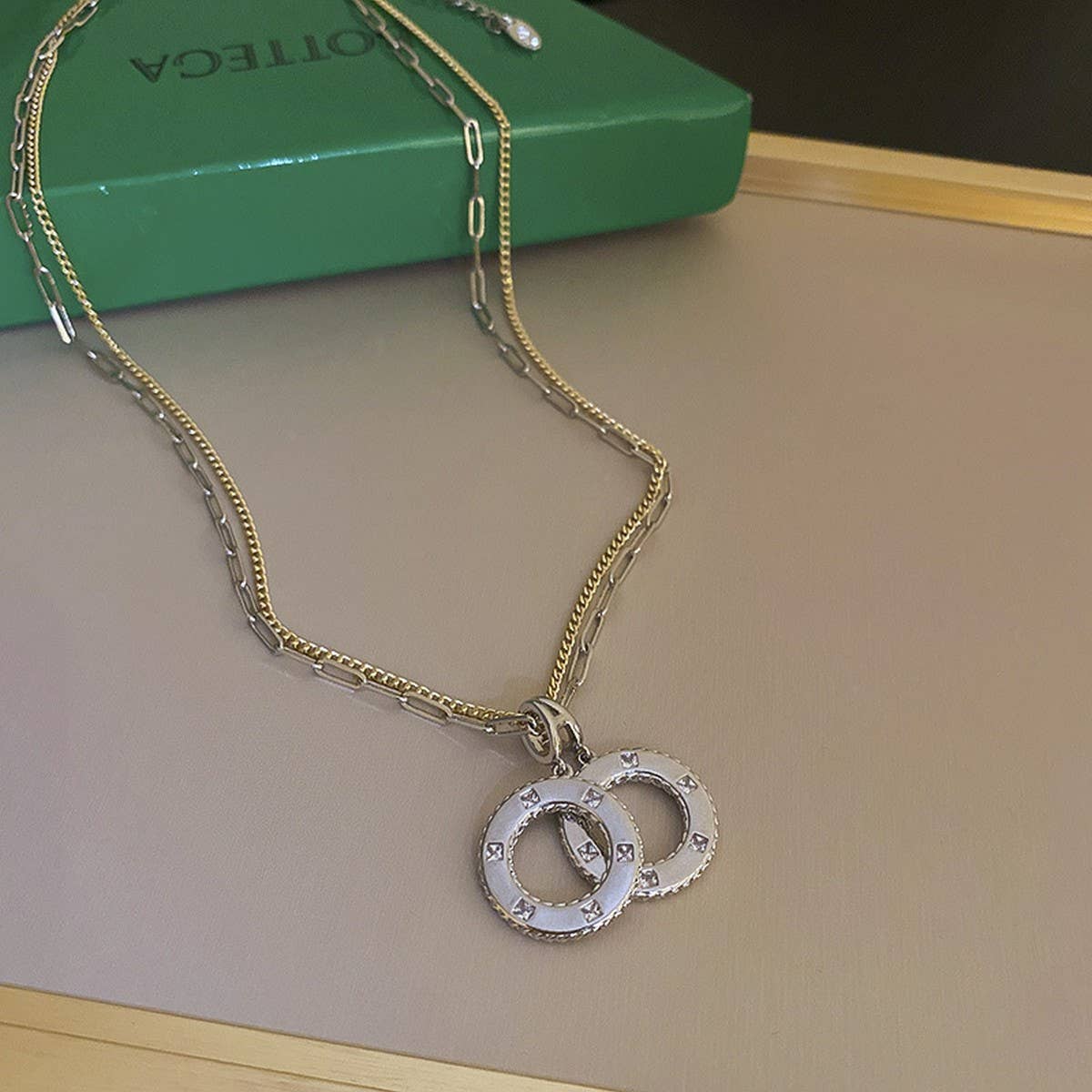 FRENCH LETTER STITCHING CHAIN NECKLACE_CWAJE2363