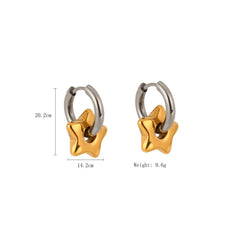 ELEGANT 18K STEEL STAR MOON HOOP EARRINGS_CWMM8919