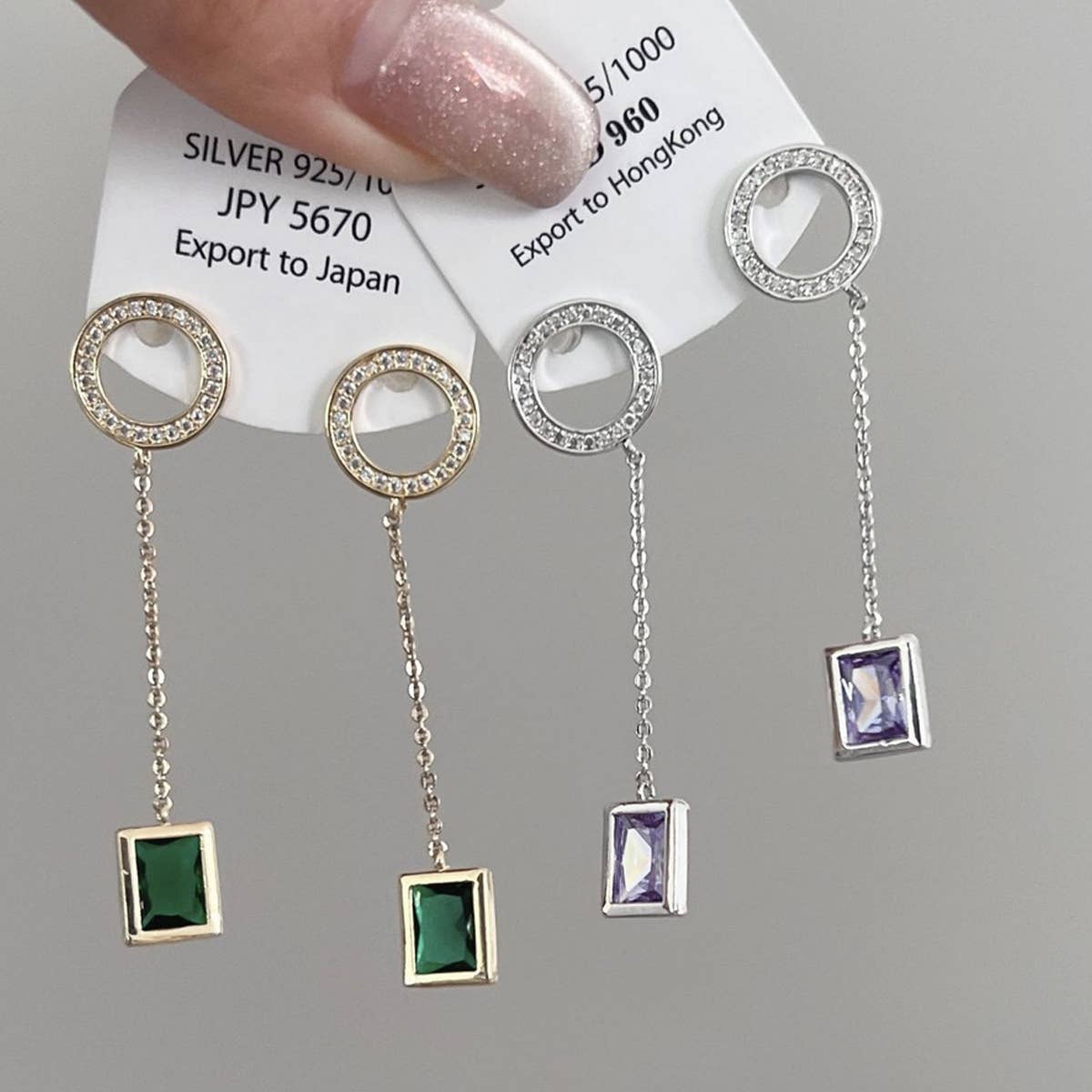 LIGHT LUXURY GEOMETRIC RING SQUARE STUD EARRINGS_CWAJE1320